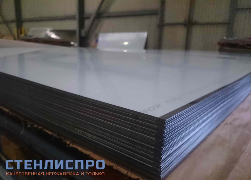 лист нержавеющий aisi 430 0,7х1250х2500 BA PE