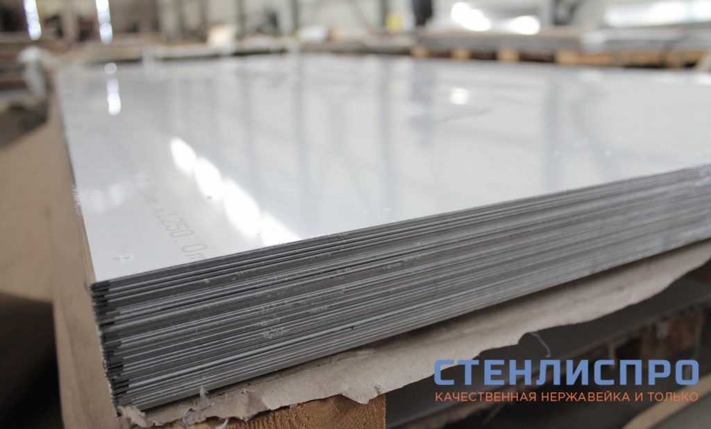 лист нержавейки aisi 430 0,6x1250x2500 4n pe шлифованный в пленке